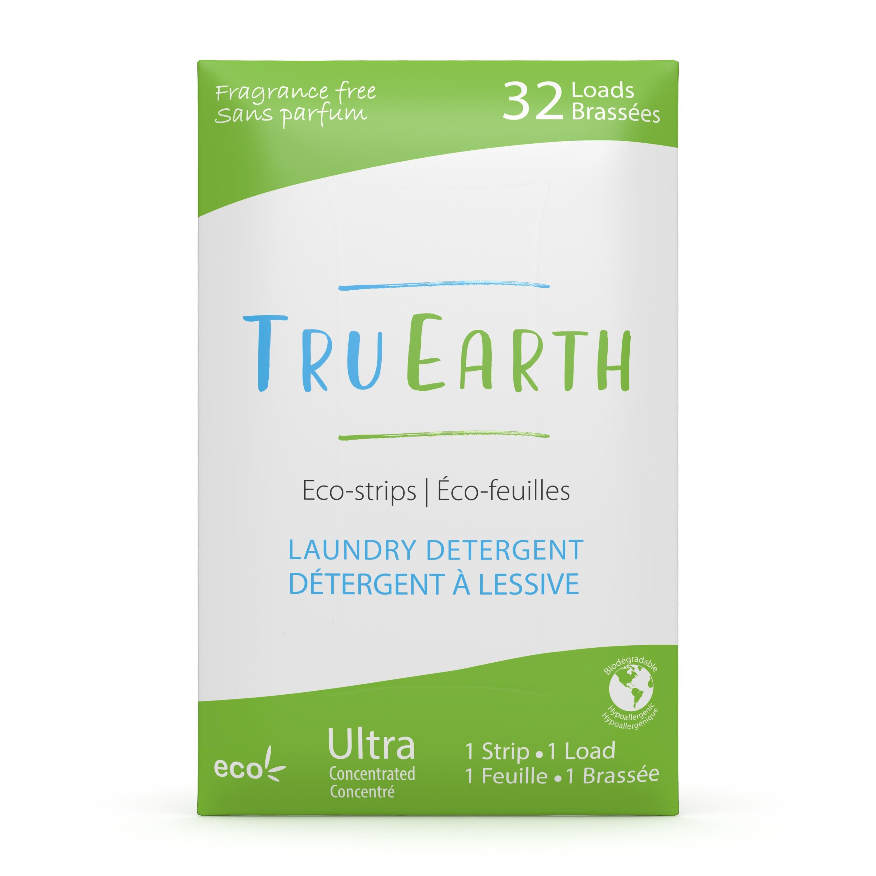 Zero Waste TruEarth Laundry Detergent Strips pack front - Unscented - Earth Ahead