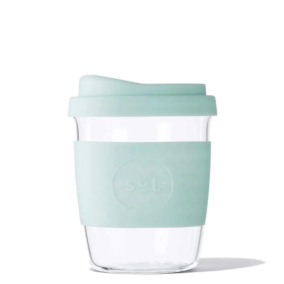 Reusable To-Go Glass & Silicone Cup 8 oz - Cool Cyan - Earth Ahead