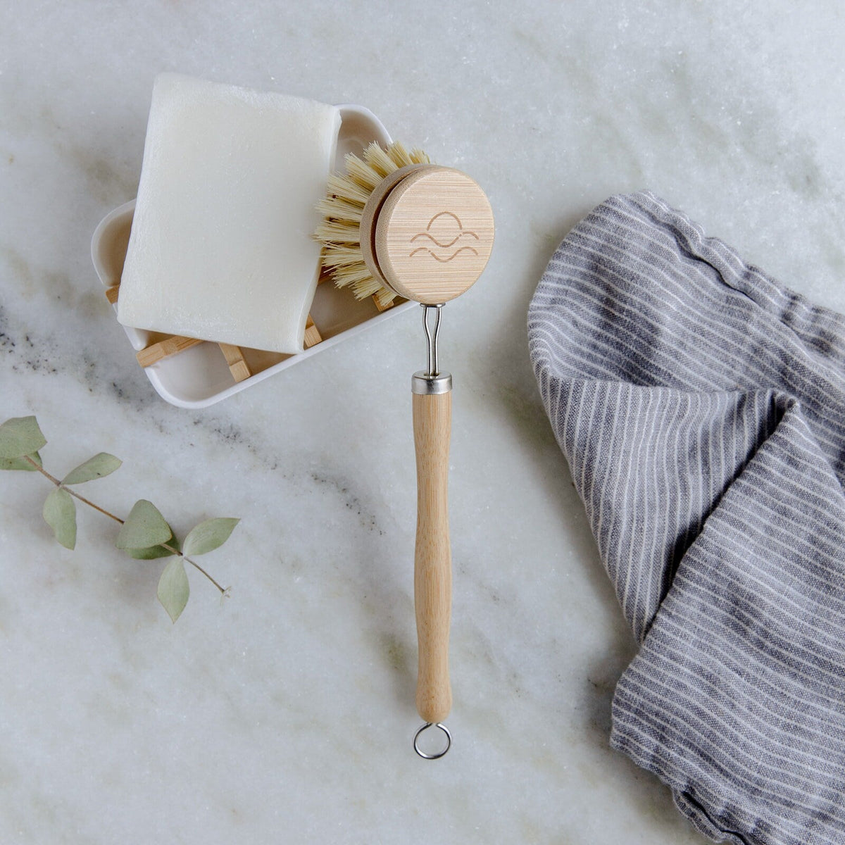 Sustainable Kitchen Bundle: Solid Dish Soap, Waterfall Soap Dish, Sisal  Cleaning Brush, Pot Scrubber