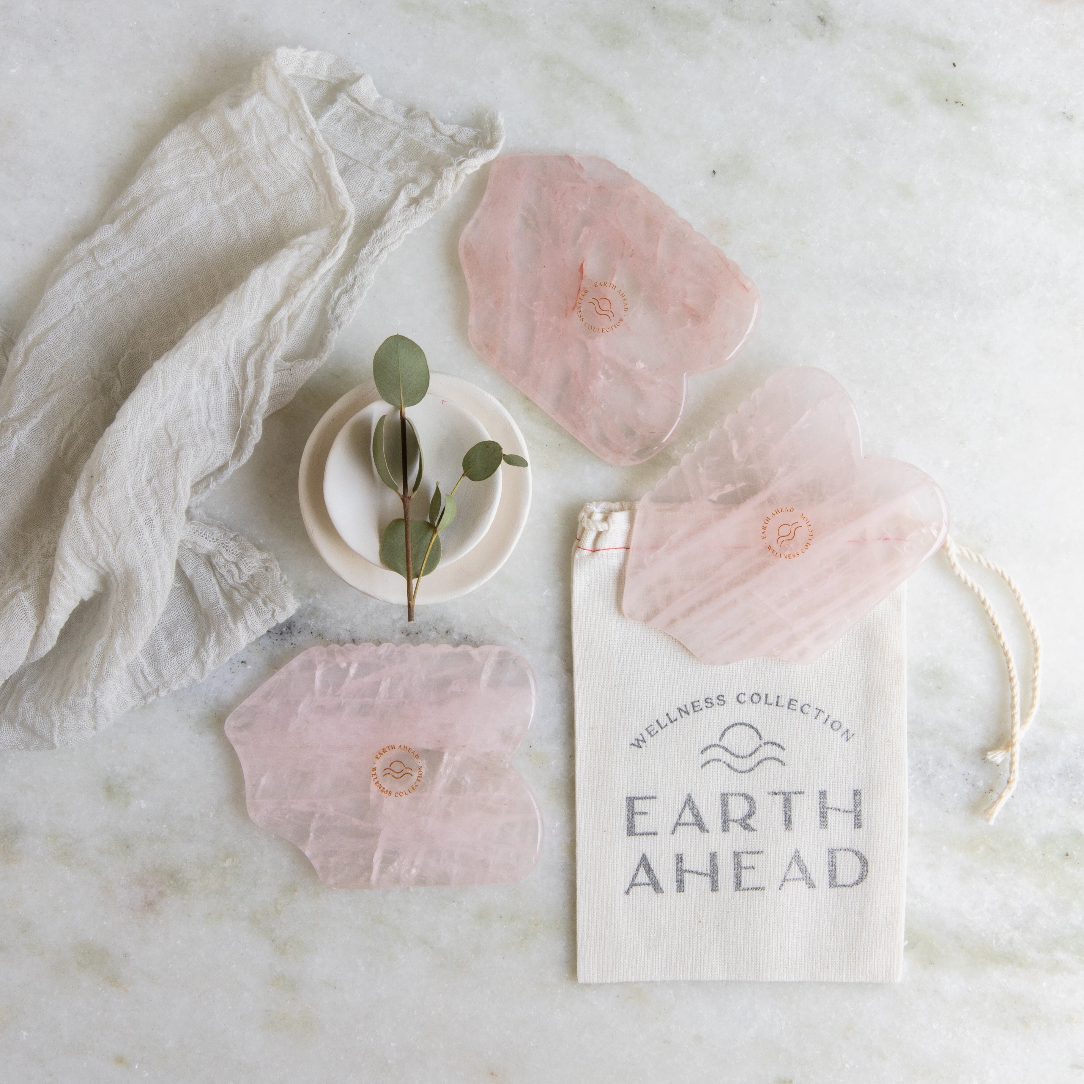 Rose quarts fgua sha stones in plastic-free packaging