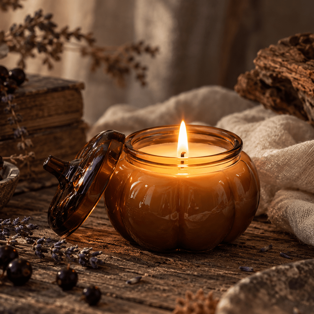 Ancient Woods Soy and Coconut Wax Candle in a Pumpkin Jar