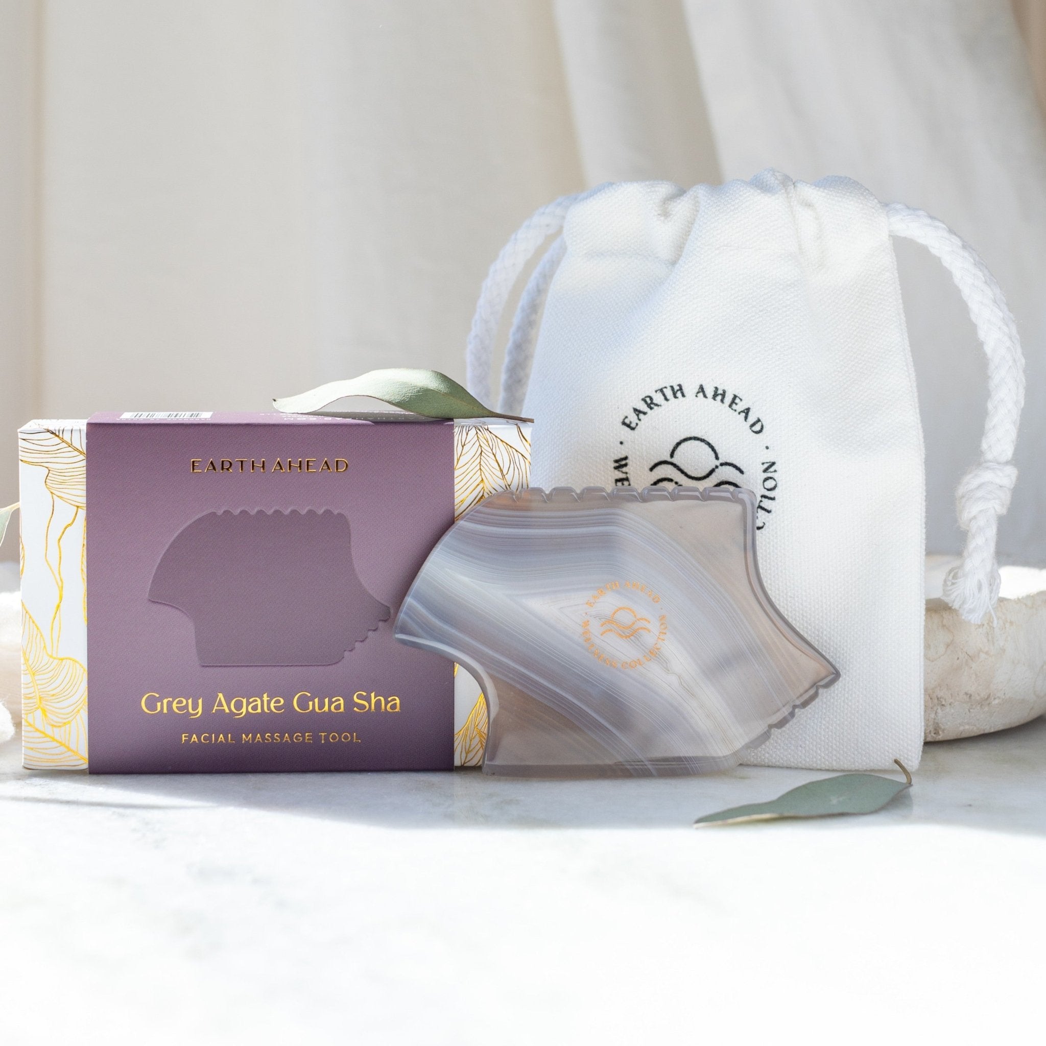 Pele Grey Agate Gua Sha Facial Massage Tool