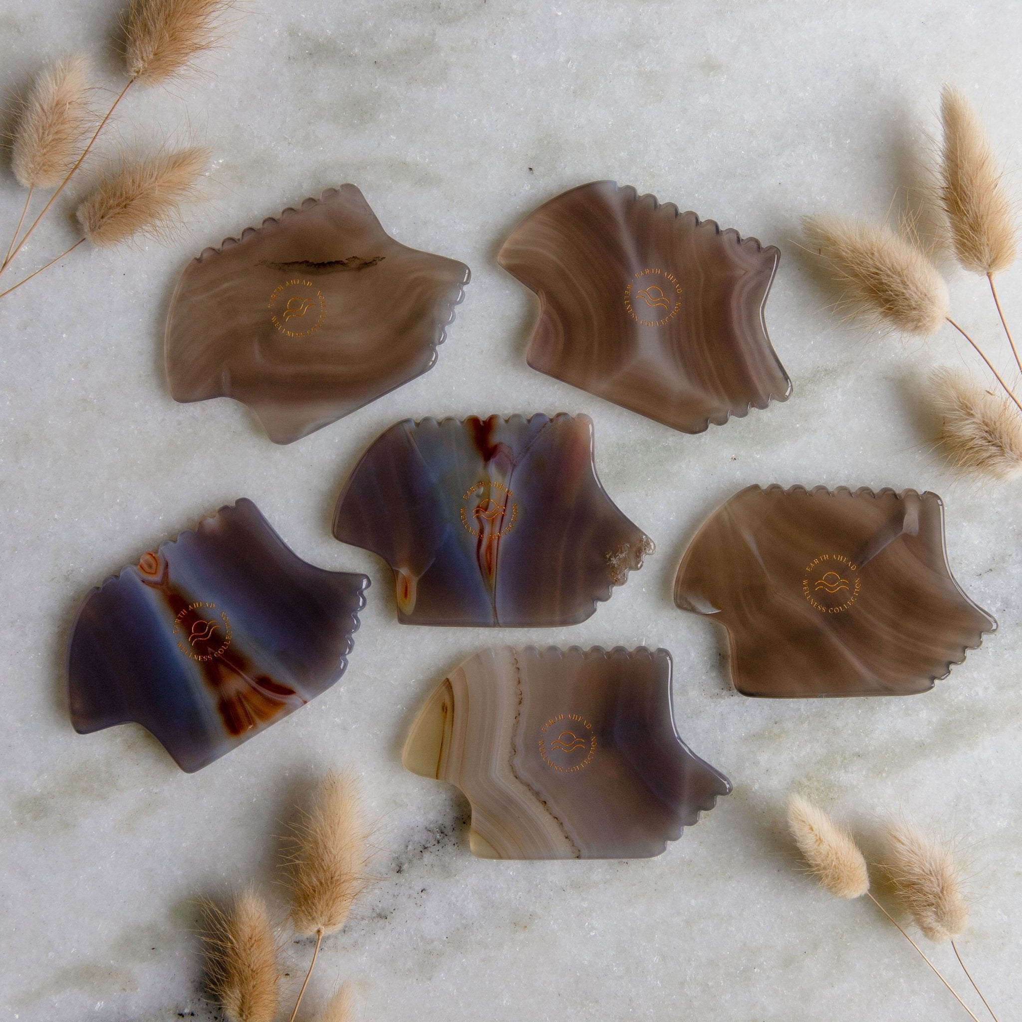 Pele Grey Agate Gua Sha Facial Massage Tool