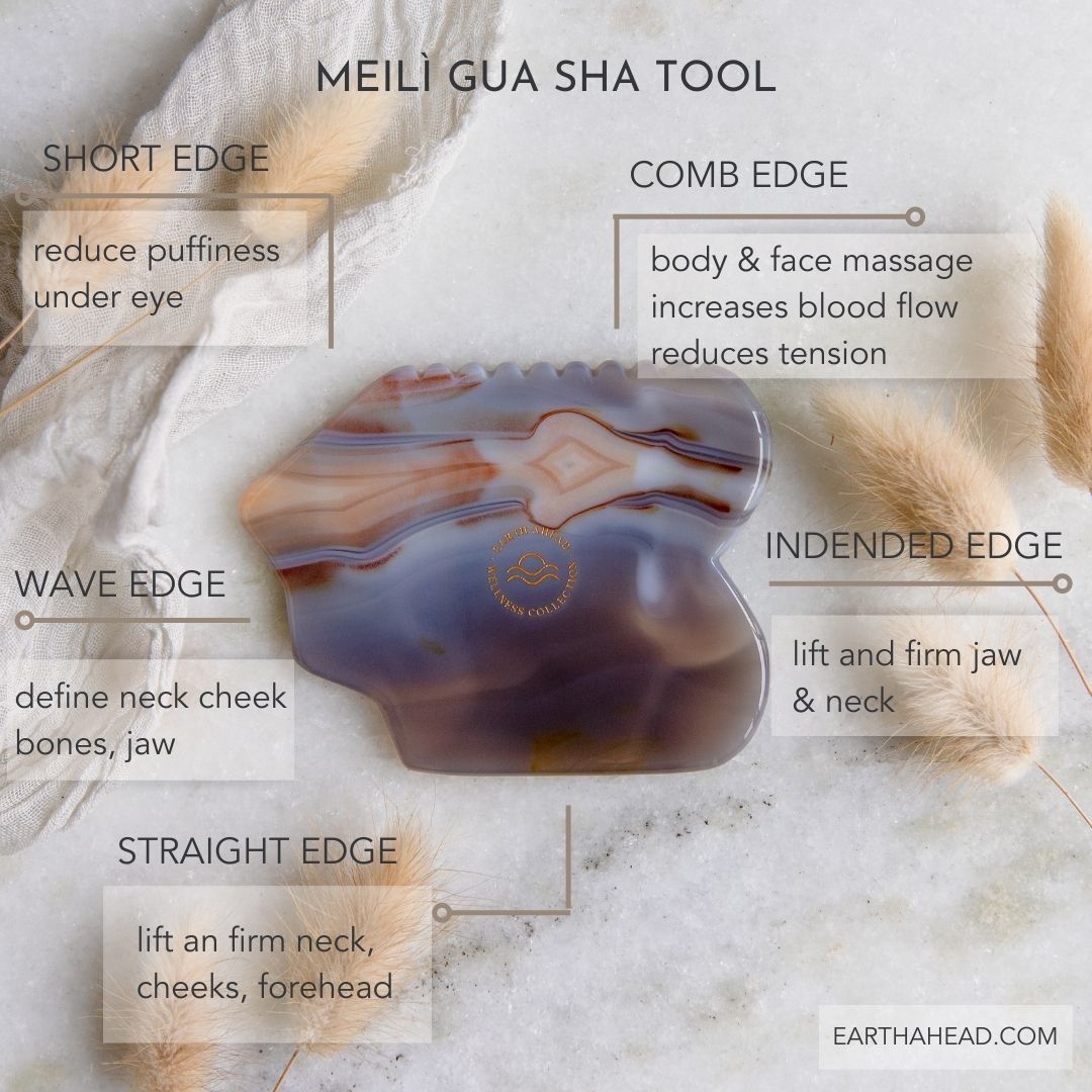 Meilì Grey Agate Gua Sha Facial Massage Tool - Earth Ahead
