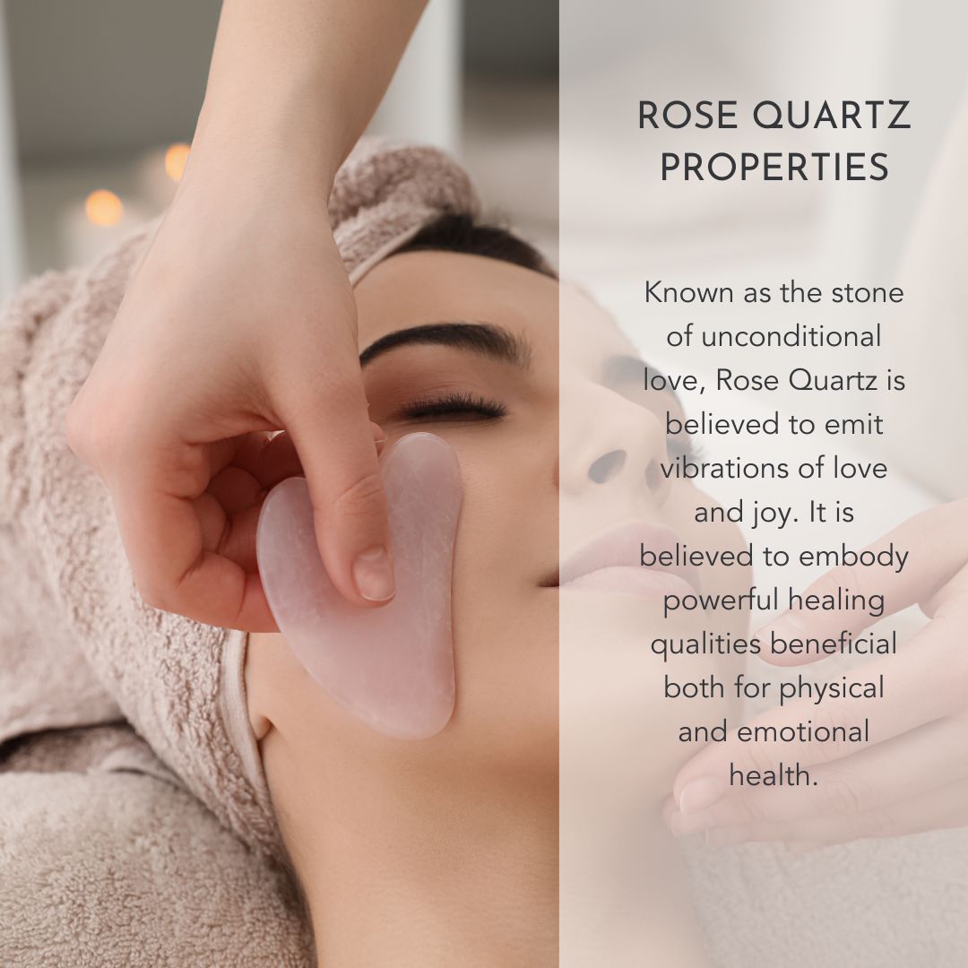 Meilì Rose Quartz Gua Sha Facial Massage Tool - Earth Ahead