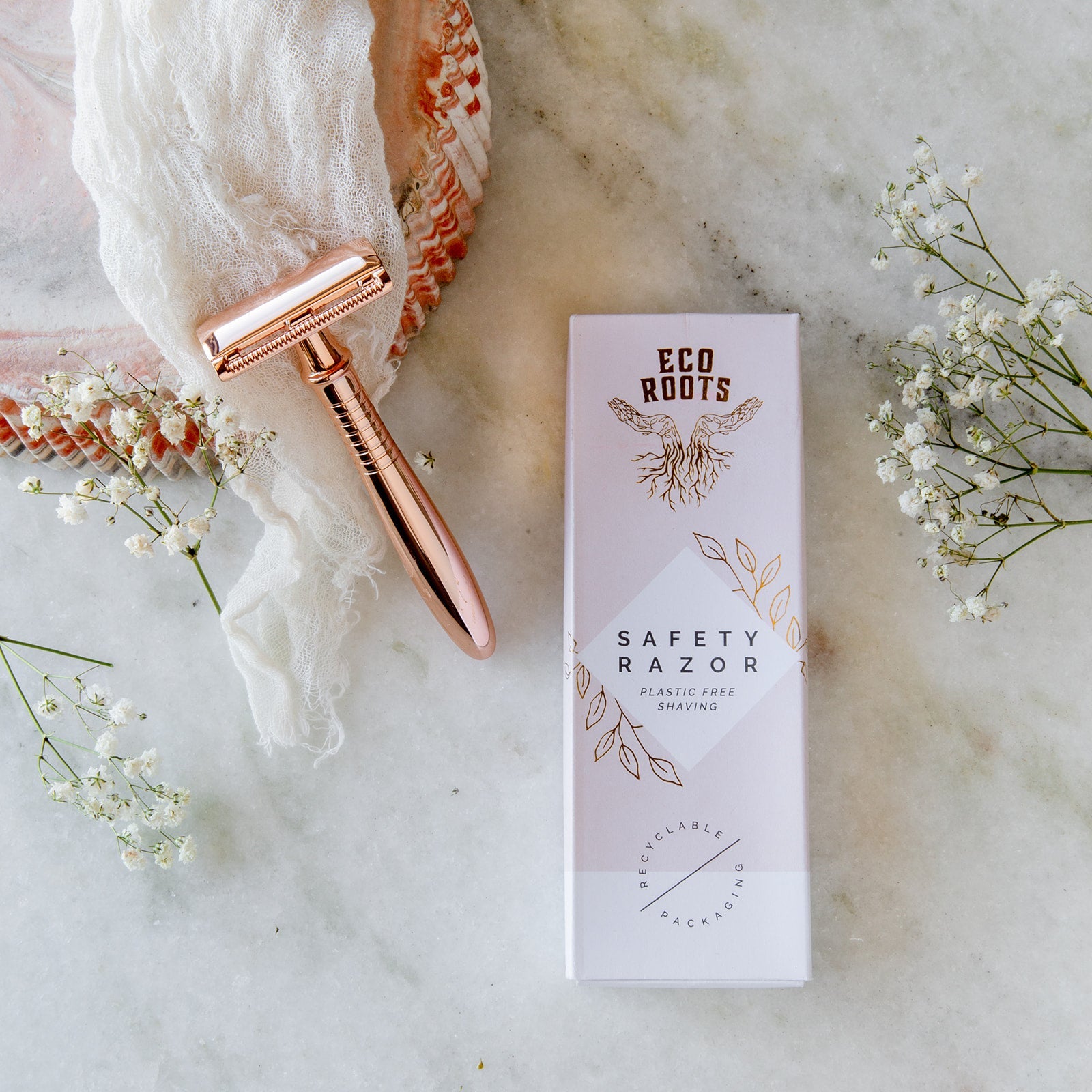 Rose Gold Reusable Safety Razor - Earth Ahead