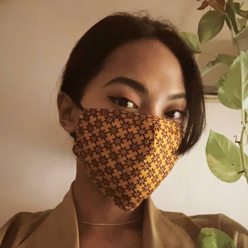 Triple Layer Batik Cotton Reusable Face Mask - Clove - Earth Ahead
