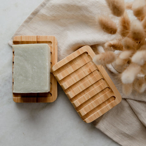 Bamboo soap dish (with good drainage) - Tubby Tabby Soaps